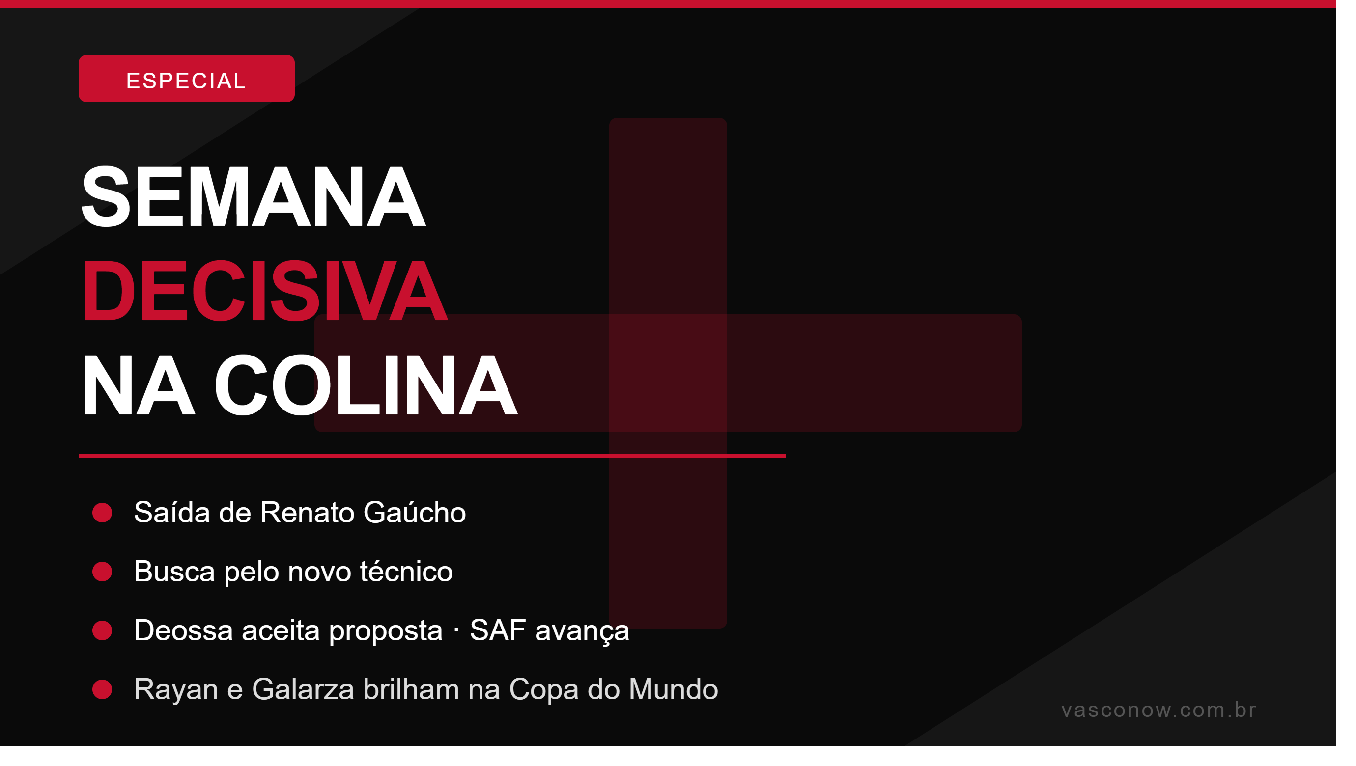 O Vasco entra numa semana decisiva nos bastidores — e o campo cobra respostas