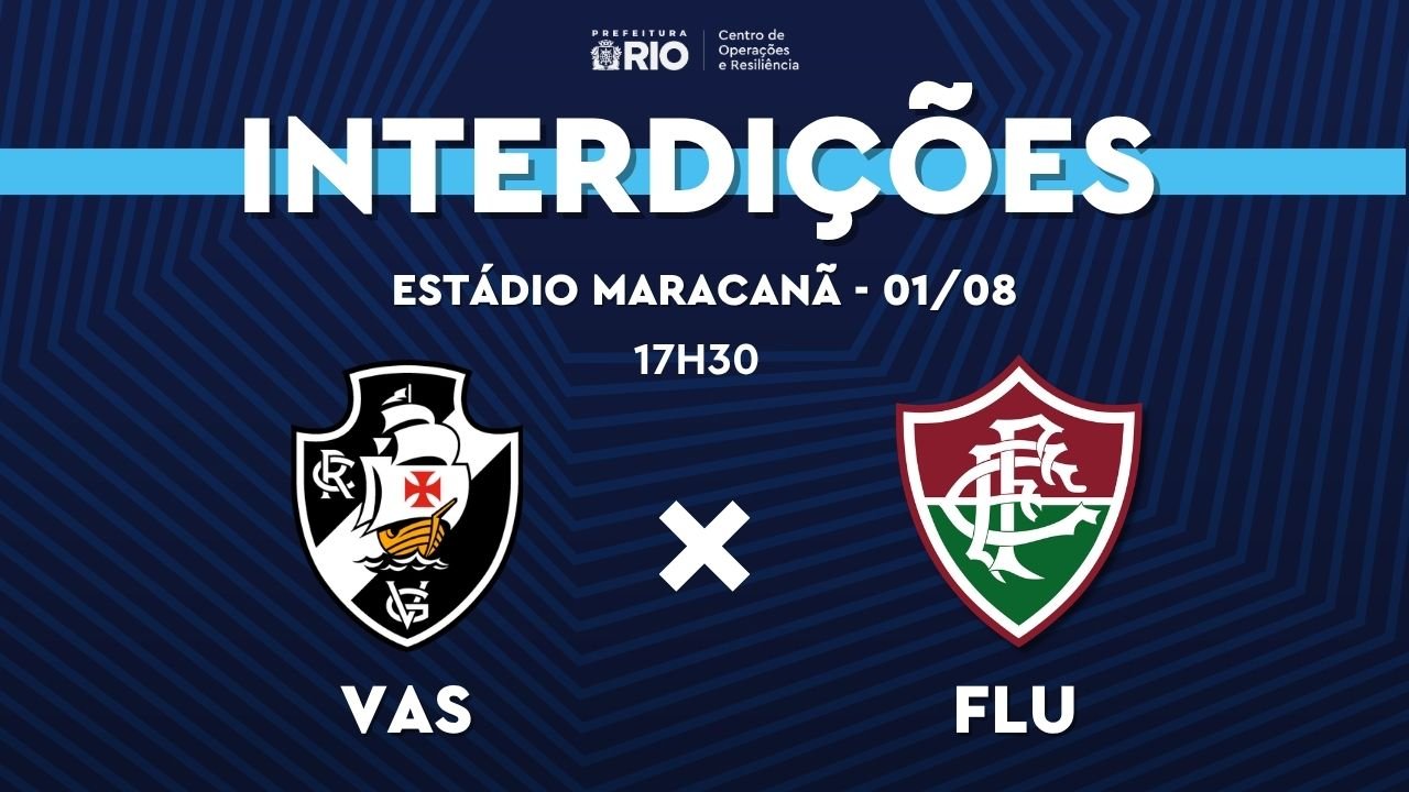 CET-Rio detalha interdições no entorno do Maracanã para Vasco x Fluminense